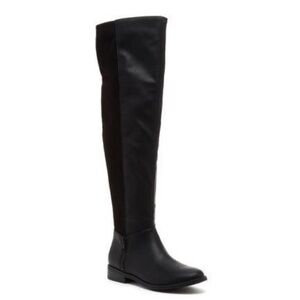 NEW Rocket Dog Marsh Dove Pull On Knee High Black Leather & Suede Boots - US 8